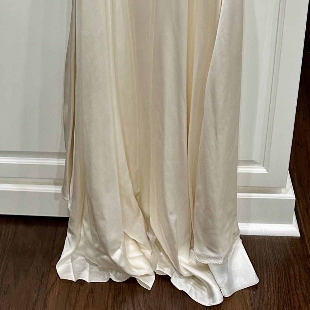 Sherri Hill Elegant White Pageant Gown w/ Large Blue & Clear Rhinestones - Picture 9 of 17